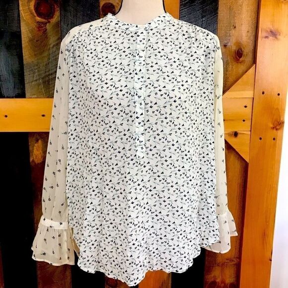 Lucky Brand Multicolor mixed print button blouse - Picture 3 of 7